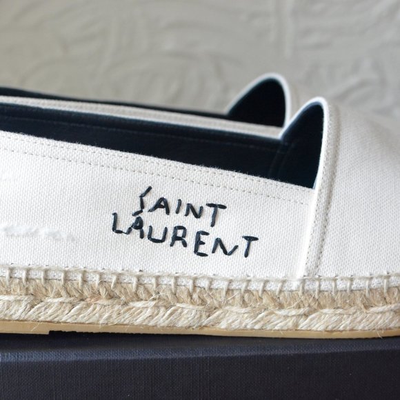 SAINT LAURENT Logo Embroidered Espadrille - Picture 2 of 8